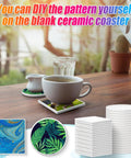72 Pieces Sublimation Coaster Blanks With Cork Pads White Ceramic Tiles For Heat Transfer DIY Mug Mats Craft Supplies