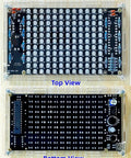Top and bottom view of Music Spectrum LED Light Soldering Practice Kit With PCB Enclosure And Audio Level Indicator Full Hands On Electronics Project Pack For Beginners And Enthusiasts