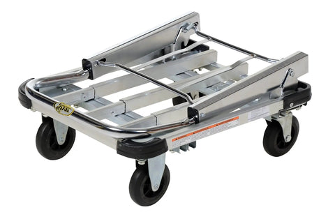 Aluminum Platform Cart With 300 Lb Capacity 28 Inch Long Deck And 16 Inch Wide 9 Inch Overall Height Lightweight Material Handling Cart