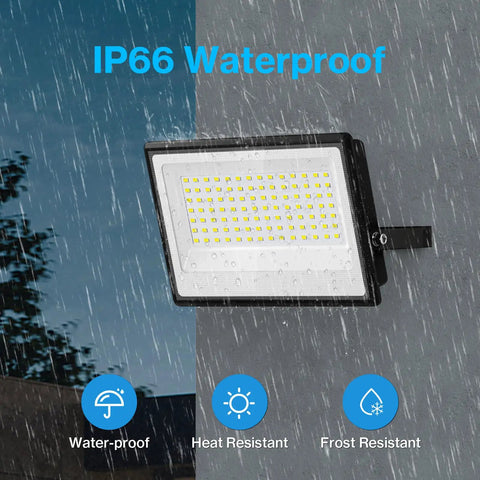 Top Shelf 2 Pack 130W Led Flood Lights Outdoor With Plug In Cord 13000 Lumens Killer Brightness Ip66 Heavy Duty Security Lamp For Yard Gym Stadium 6500K Daylight White Built Different You Will Dig