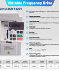 Variable frequency drive for CNC Spindle Motor Kit 2.2KW Air Cooled ER20 High Speed Spindle 24000RPM 220V 8A 400Hz displayed.
