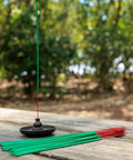 Go-To All Natural Citronella Mosquito Repellent Incense Sticks For Outdoor Patio And Travel, single stick on wooden table.