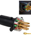 7 Way Round Pin Tractor Trailer Circuit Chaser On Road Testing Tool with extra jumper connector for field diagnostics
