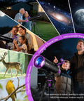 Family using Pro Grade 90mm Aperture Refractor Telescope With 550mm Focal Length Portable Tripod for stargazing at night