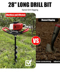 Beast Of A 52cc Gas Powered Post Hole Digger Earth Auger With 4 Inch 6 Inch 8 Inch Bits in garden vs manual digging comparison
