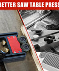 Double Wheel Bearing Stock Roller For Featherboards On Table Saws Router Tables And Band Saws Jig Guide Pro Grade Aluminum Alloy With Anodized Finish And Durable Polyurethane Wheels Spring Loaded For Smooth Feeding Built To Last in use with saw.