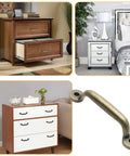 10 Pieces Zinc Alloy Vintage Pull Handles Set With Mounting Screws on furniture, showcasing installation on drawers and cabinets
