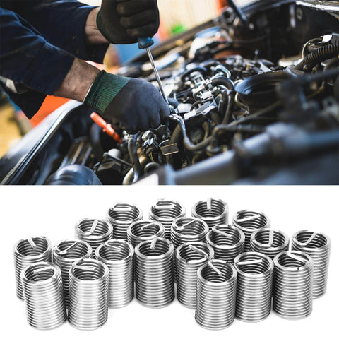 20Pcs Wire Thread Inserts Kit For M12 By 1.5 Threads, Stainless Steel Helical Screw Repair Sleeves in use and close-up