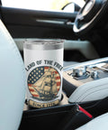 Patriotic Stainless Steel Insulated Tumbler With Retro US Flag Sailboat Design Keeps Drinks Cold Or Hot in car holder