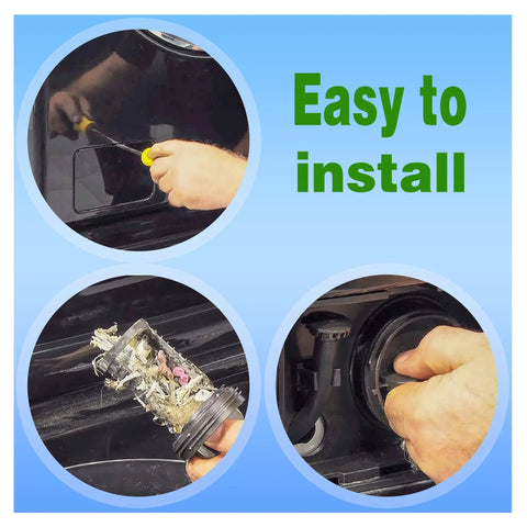 Washer Drain Pump Filter Assembly For LG Kenmore Washers Replacement AP4440367 383EER2001A 383EER2001F PS3522306 installed with screwdriver