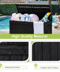 120 Gallon Outdoor Deck Box Heavy Duty Resin Construction Weatherproof Lockable Storage For Patio Furniture Garden Tools Pool Accessories 52 Inch Long 24 Inch Wide 25 Inch High Black by pool