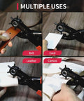 Beefy Rotary Leather Hole Punch Kit used on belt, card, leather, and canvas