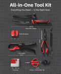 7 Piece Fishing Tools Kit With Fillet Knife Split Ring Pliers Braid Scissors Fish Gripper 35 Inch Ruler Sharpener And Lanyard For Saltwater And Freshwater Go To Gear Gift For Men displayed on grid background