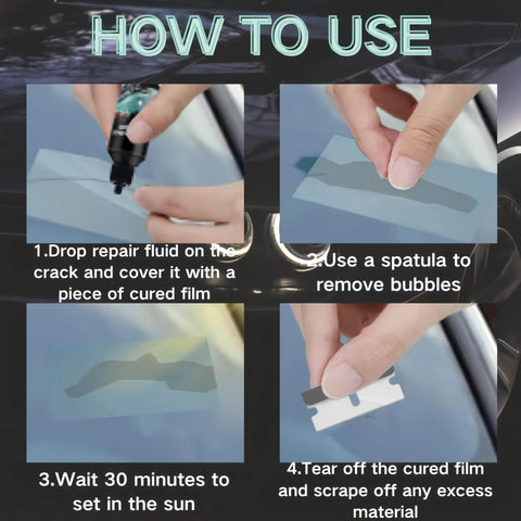 Step-by-step guide to using Premium Windshield Crack Repair Kit 2025 New Quick Glass Repair Liquid For Windshields Windows And Mirrors All Glass Crack Types Two Pack Easy Safe Fix To Stop Cracks From Spreading And Save Replacements