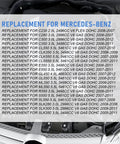 Secondary Air Injection Smog Pump Replacement For Mercedes Benz models, compatibility list on engine schematic background.