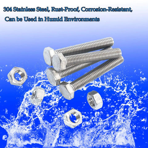 304 Stainless Steel M5 Hex Bolts And Nuts Kit With Flat Head Screws And Socket Head Cap Screws, Heavy Duty Hardware Set
