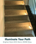 Installed Wireless LED Stair Lights With Motion Sensor, 3 Pack Battery Operated Night Lights For Indoor Stairs, 3000K Warm White