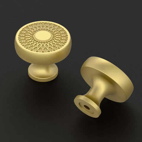 Beefy Heavy Duty Zinc Alloy Brushed Gold Cabinet Knobs One Point Three Inch Hole Centers 32mm 10 Pack Gold Cabinet Pulls
