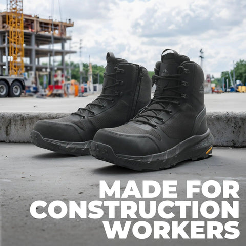 Lightweight Mens Composite Toe Work Boots With EH Electrical Hazard Protection And ASTM Impact Standards In Black Built Tough For The Daily Grind And Job Site