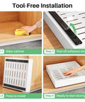 Tool-free installation steps for Legit Heavy Duty Pull Out Cabinet Organizers with slick full extension slides.