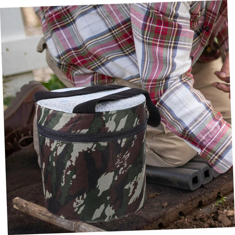 Portable Gardening Wearable Stool Grab And Go Lightweight Foam Work Seat for Outdoor Farming and Camping shown in use.