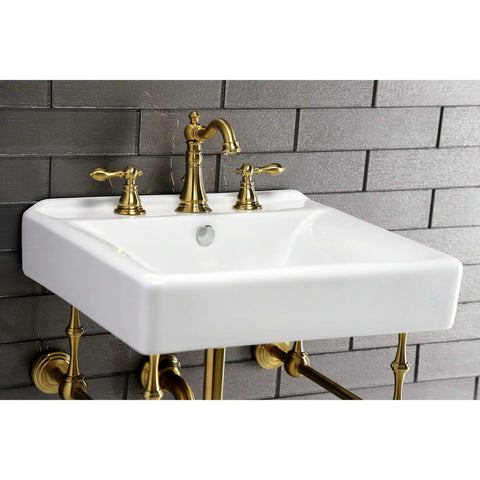 American Classic Widespread Lavatory Faucet in Naples Bronze, 5-5/16 Inch Spout Reach, Deck Mount 8-16 Inch shown on white sink
