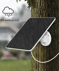 All In One Outdoor 5W Solar Panel Charger For Ring Stick Up Cam Pro Battery And Spotlight Cam Plus Wyze Battery Pro on tree