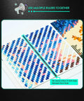 Image of a 9 Piece Diamond Painting Zigzag Ruler Set for Beginners, used to align drills on a square canvas for precise diamond art.