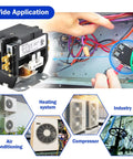 1 Pc HVAC Contactor 24V Coil 2 Pole 40 Amp Drop In Replacement for Furnace and AC system, shown installed with wire connections.