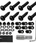 Heavy Duty Stainless Steel Anti Theft License Plate Screws And Security Bolts For Cars, black screws and mounting hardware kit.