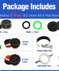 Snag This Faucet Aerator Replacement Kit With Six Stainless Removal Keys For Kitchen And Bathroom Fixtures Universal 32 Piece Internal And External Thread Repair Set M16.5 To M24, 48 pcs with various sizes and tools.