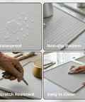 Washer And Dryer Top Cover Protector 25x25 Inch Silicone Waterproof Dust Guard showing waterproof and scratch-resistant features