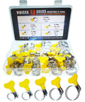 Stainless Steel Hose Clamp Assortment Kit, 48 Pieces, Adjustable 8-29mm Worm Gear Clamps For Plumbing, Automotive And Mechanical Projects, Garage-Ready, Durable 304 Stainless Construction.