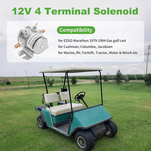 250 Amp Continuous Duty 12V Solenoid Relay For EZGO Marathon Golf Cart 1979 1994 Heavy Duty Marine RV Forklift Tractor Winch