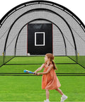 Portable Baseball Batting Backstop 4x6 Ft PVC Vinyl Quick Setup Backdrop For Backyard Field Indoor Practice With Bungees