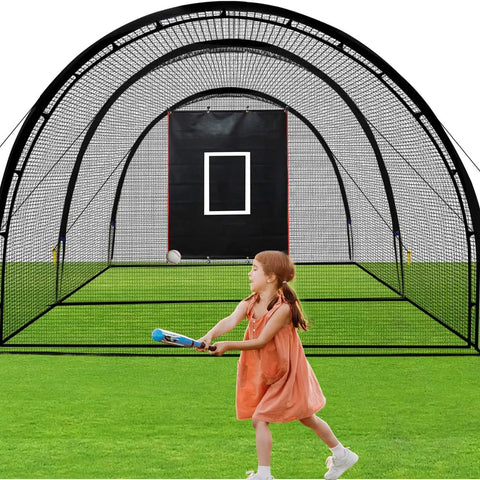 Portable Baseball Batting Backstop 4x6 Ft PVC Vinyl Quick Setup Backdrop For Backyard Field Indoor Practice With Bungees