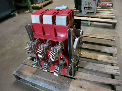 Type K Six Hundred Air Circuit Breaker With Rms Nine Microversa Tripping Unit For Four Eighty Vac Panels on wooden pallet.