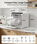 Hassle Free Portable Countertop Dishwasher With Six Smart Wash Cycles And Ultra Quiet Forty Decibel Operation For Smooth Apartment Living Without The Plumbing Headache, compact with a capacity for 30+ dishes.