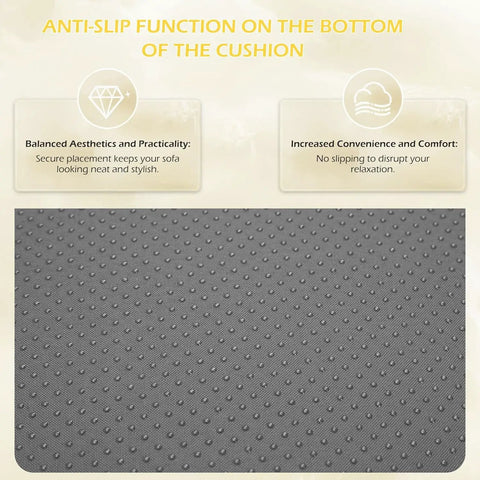 Outdoor Replacement Cushions For Patio Furniture 14 Piece Gray Cushion Set For Six Seat Rattan Wicker Sectional Sofa Water Repellent Cushions For All Weather Patio Decor And Backyard Hangouts with anti-slip feature on bottom surface