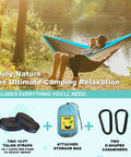 Versatile Camping Hammock For One Or Two Portable And Lightweight Includes Two Tree Straps And Built In Carry Bag