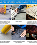 Car ceiling star installation tutorial for 16W Fiber Optic Star Light Kit For Cars 300 Fibers 6.5ft End Glow PMMA Strings
