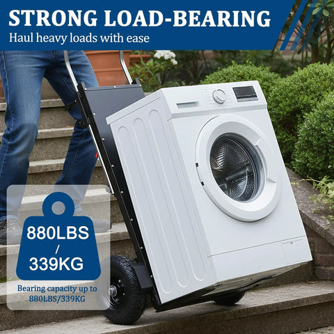 Powerful 1500W Motorized Stair Climbing Hand Truck Dolly Cart For Heavy Loads Up To 880 Lbs Ideal For Moving Furniture Appliances And Inventory Across Floors With Easy Control And Durable Construction, stair carry washer