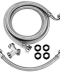 Upgraded 6Ft Premium Steam Dryer Hose Installation Kit With 6 Stainless Steel Hoses, 1 Foot Inlet Adapter Hose, And Brass Y Connector