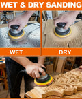 Five Inch Sanding Sponge Discs Set with Hook and Loop Backing in wet and dry use on metal and wood surfaces
