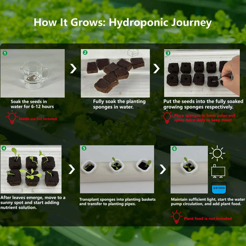 Step-by-step guide of Hydroponic Growing System Kit With 36 Plant Sites Full Spectrum Grow Lights And Timer Auto Water Pump PVC U Pipes Home Garden For Leafy Greens Lettuce And Herbs 12 Minute Easy Assembly