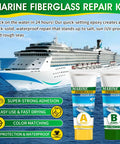 Marine Fiberglass Repair Kit 4.2 Oz Gel Coat Repair For Boats And Watercraft, DIY kit with epoxy tubes near cruise ship