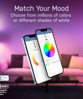 Smart WiFi LED Bulb With 100W Equivalent, Color Changing RGBW And Tunable White app control interface on mobile phones