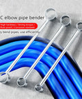 Heavy Duty High Carbon Steel PVC Pipe Bender with three polished tools for bending pipes easily and efficiently.