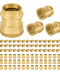Pack Of 100 One Half Inch Copper Press To One Half Inch Female NPT Brass Adapter Fittings For Copper To NPT Pipe No Glue Solder Or Flux Needed Easy Install