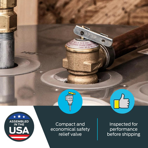 Three Quarter Inch F 30 Safety Relief Valve For Hot Water Heaters And Boilers Brass Push To Connect Pressure Release Fitting installed